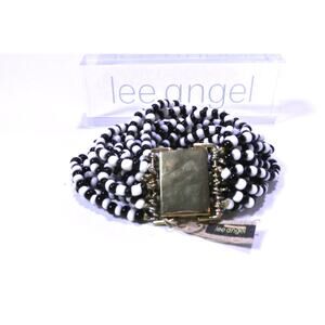 Neiman Marcus Lee Angel Women's Seed Bead Multi Strand Clasp Bracelet NWT 298
